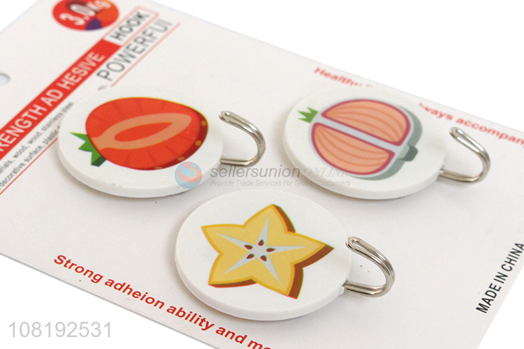 High Quality 3 Pieces Round Sticky Hooks For Kitchen