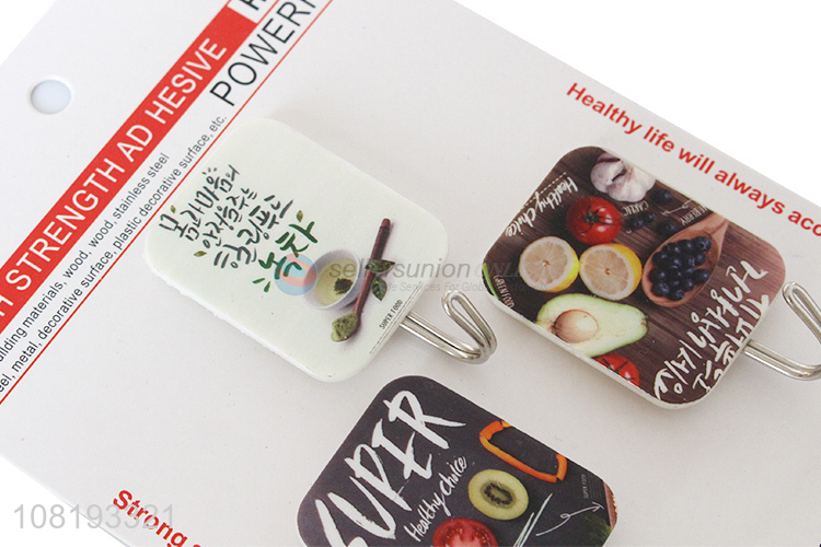 Fashion Style 3 Pieces Sticky Hooks For Kitchen And Bathroom