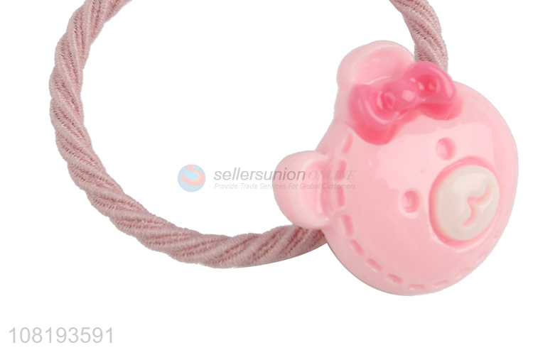 New products pink cartoon bear hair rope for sale