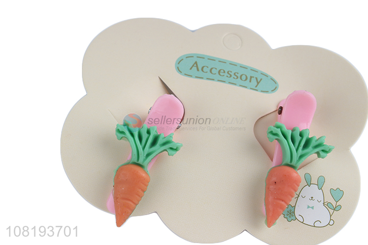 New products cartoon carrot hairpin girs hair cilps