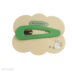 Yiwu supplier green plastic hairpin girls hair clips