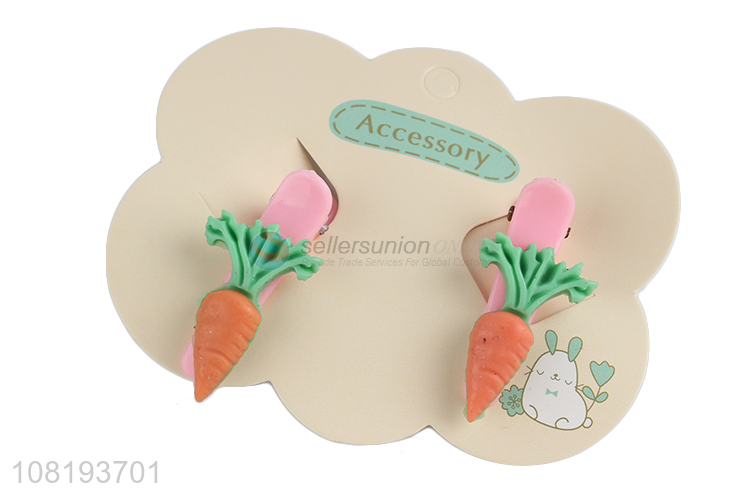 New products cartoon carrot hairpin girs hair cilps