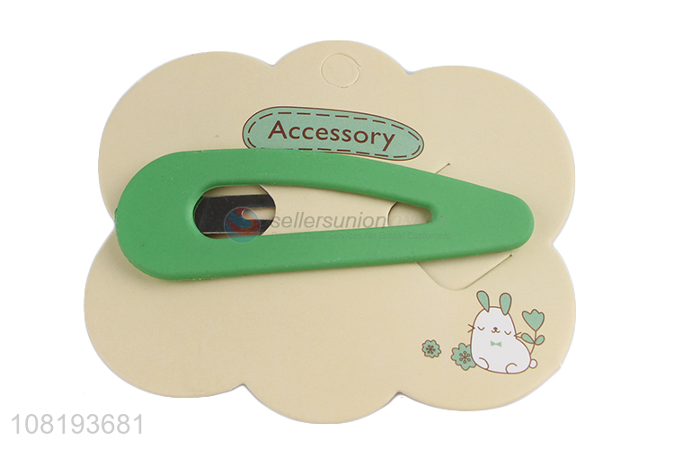 Yiwu supplier green plastic hairpin girls hair clips