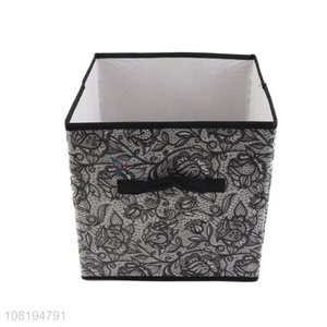 Good quality flower printed non-woven storage box with handle