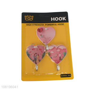 Low price plastic love wall hooks home sticky hooks