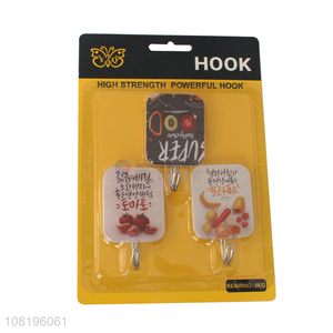 Best selling printed wall hooks kitchen sticky hooks