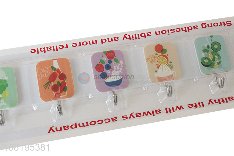 Yiwu wholesale creative printed sticky hooks for kitchen