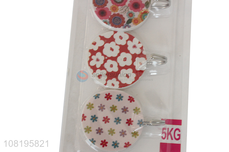 High quality creative printed wall hooks sticky hooks