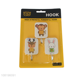 Yiwu wholesale cartoon printed sticky hooks for hanging