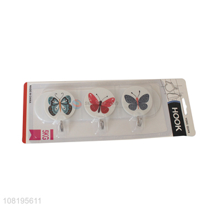 Wholesale butterfly hanging hooks plastic sticky hooks