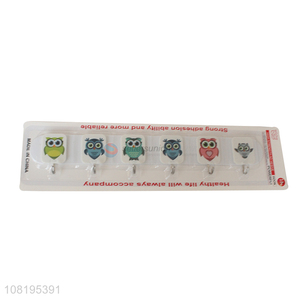 Low price plastic sticky hooks cartoon owl wall hooks