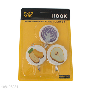 Wholesale printed sticky hooks decorative wall hooks