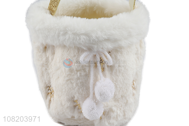 Wholesale exquisite sequined plush Christmas gift bag shopping handbag