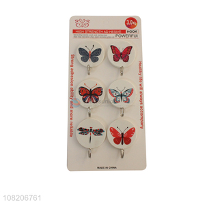 Wholesale from china butterfly pattern wall hooks sticky hooks