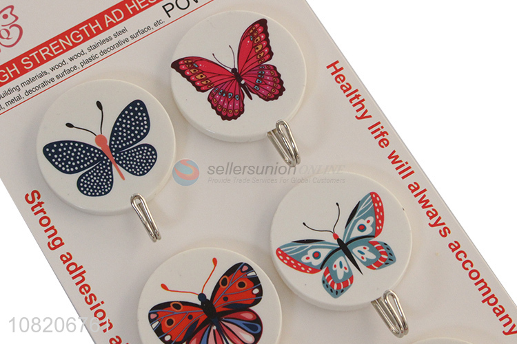 Wholesale from china butterfly pattern wall hooks sticky hooks