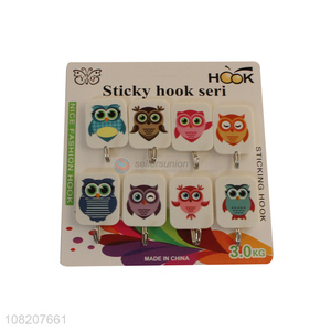 Cute design household plastic wall door sticky hooks for sale