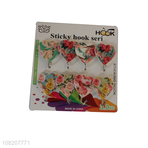 New products heart shape plastic sticky hooks for household