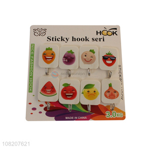 China wholesale fruit pattern household plastic sticky hooks