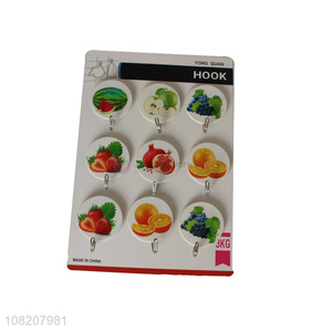 Latest style fashion round heavy duty sticky hooks wholesale