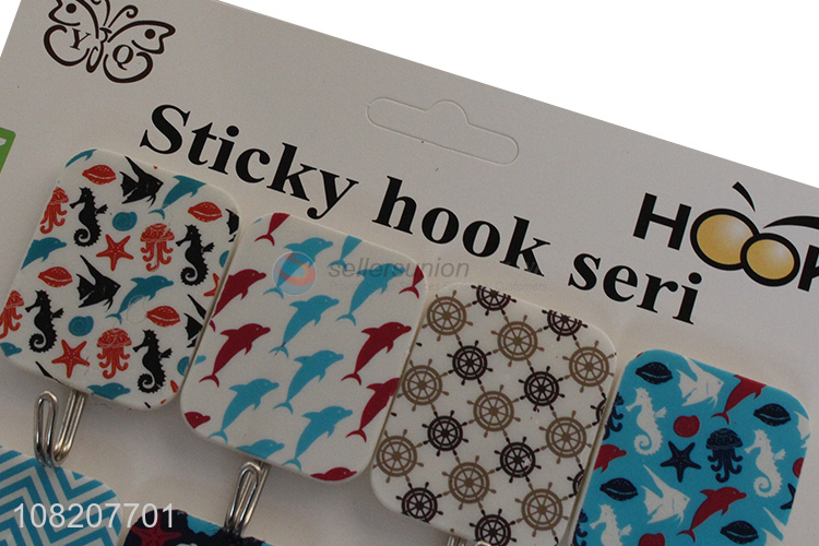 New design colourful household sticky hooks for bathroom