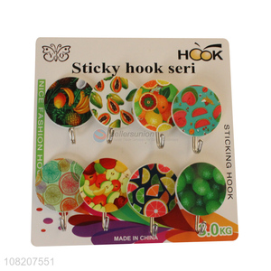 Cheap price round plastic wall mounted sticky hooks