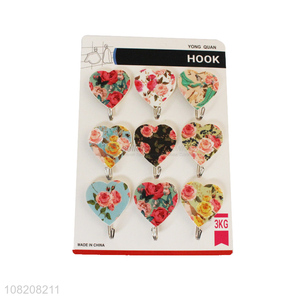 New style flower pattern household sticky hooks for hanger