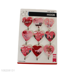 New arrival heart shape household sticky hooks for hanger