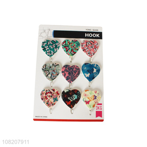 Factory wholesale heart shape heavy duty sticky hooks