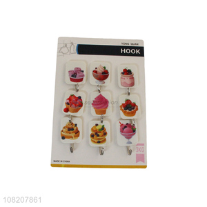 Hot selling cake pattern fashion sticky hooks for hanger