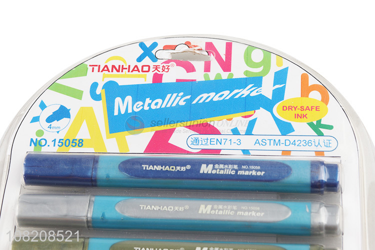 New arrival 6 colors metallic markes permanent metallic paint pens