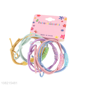 Custom Colorful Hair Ring 5 Pieces Elastic Hair Rope Set