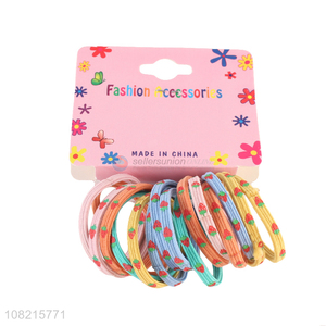 Best Sale Strawberry Pattern Hair Bands Ladies Hair Ring Set