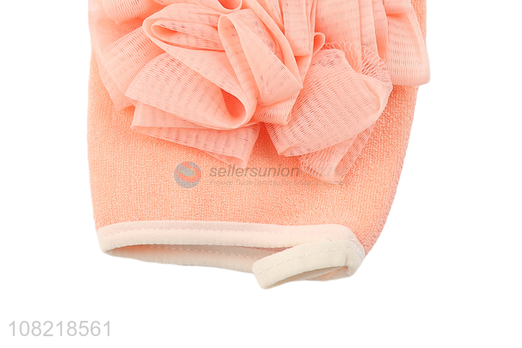 Good selling body cleaning shower bath gloves with bath flower