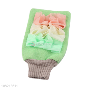 New arrival shower exfoliating bath glove with bath flower