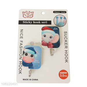 Low price nail free cartoon adhesive hooks bathroom sticky hooks