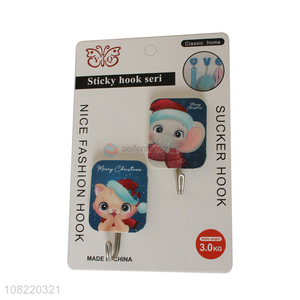 Recent design cute waterproof oilproof sticky hooks wall hanger