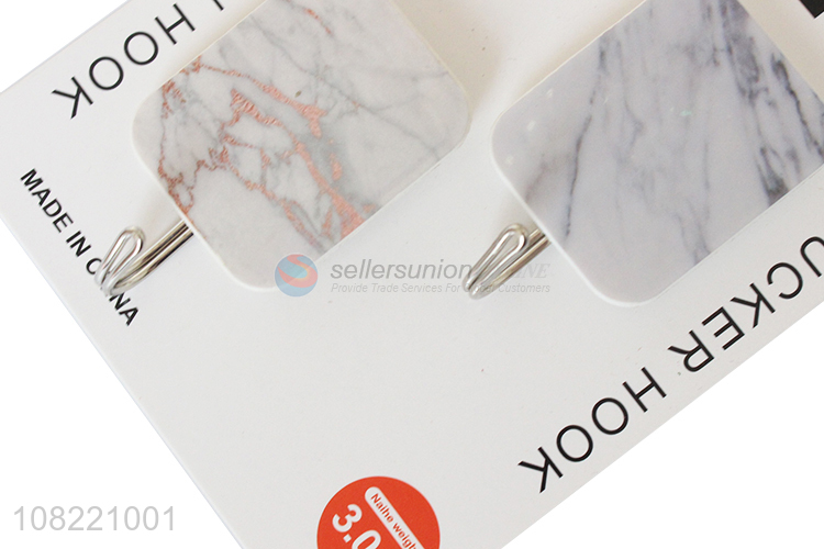 Yiwu market heavy duty marble pattern sticky hooks stick on hooks