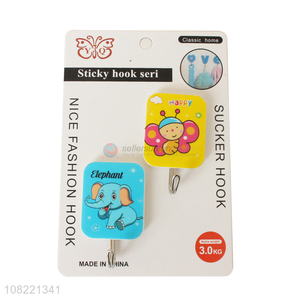 New arrival lovely cartoon animal wall hooks sticky hooks for hanging