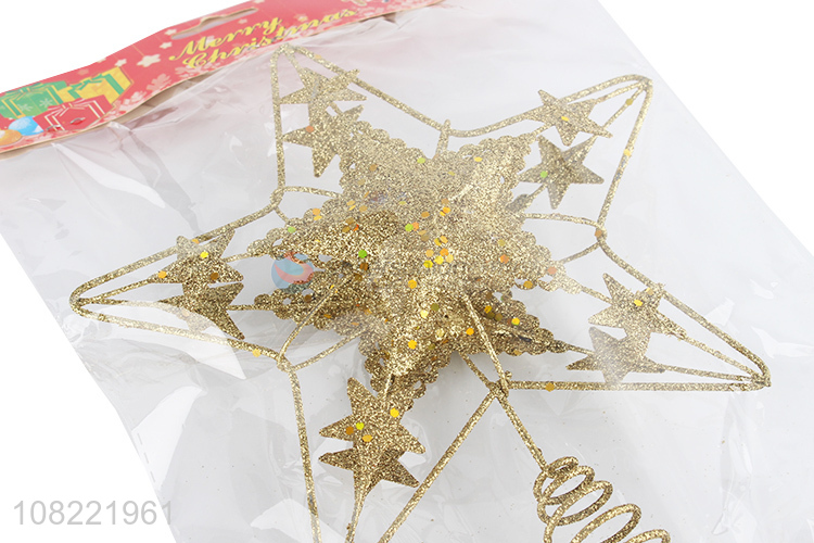 Delicate Design Glitter Top Star For Christmas Tree