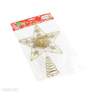 Fashion Hollow Iron Five-Pointed Star Christmas Tree Top Star