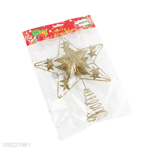 Delicate Design Glitter Top Star For Christmas Tree