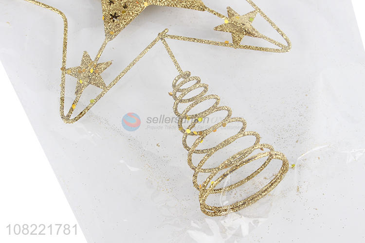 Top Quality Christmas Tree Decoration Glitter Golden Star