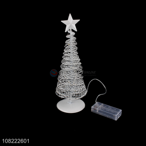 Custom Decorative Little Metal Christmas Tree With Light