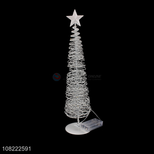 Fashion Design Iron Wire Little Christmas Tree With Light