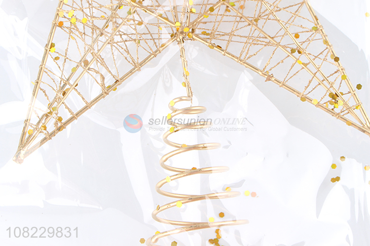 China imports Christmas decoration gold iron wire Xmas tree star