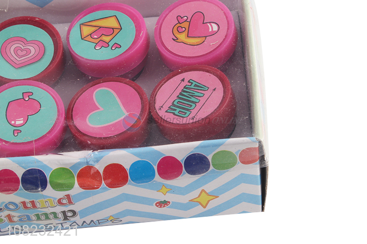 Hot selling round heart stamps toy stamper with top quality