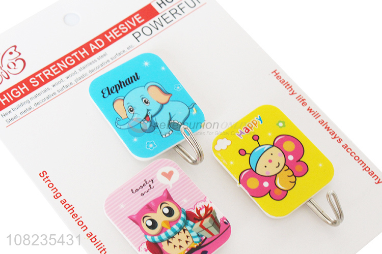 Good Sale 3 Pieces Cartoon Pattern Heavy Duty Sticky Hooks Set