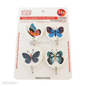 Popular Butterfly Pattern Self-Adhesive Hooks Sticky Hooks