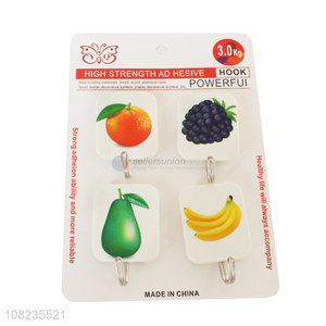 Good Quality Fruit Pattern Adhesive Hook Fashion Wall Hooks