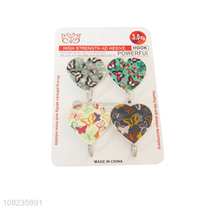 Custom 4 Pieces Heart Shape Sticky Hooks Fashion Hooks